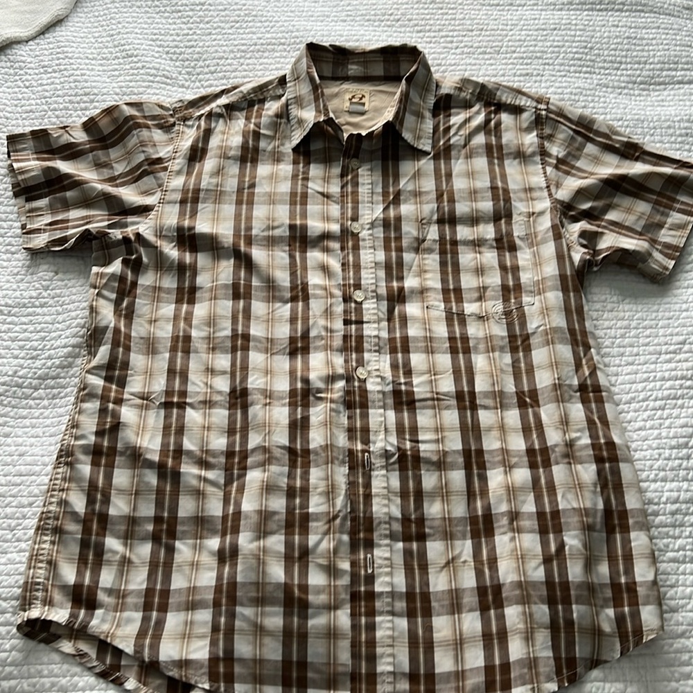 Anchor Blue young mens Xlarge button up cotton short sleeve